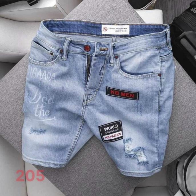 Quần Short Jean Nam Đẹp Chất Bò Co Giãn Cao Cấp, Quần Ngố rách Mẫu Mới Phong Cách Hàn Quốc Q205 ⚡