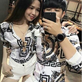 Áo somi cặp chất lụa 3D -msL69 SMLXL