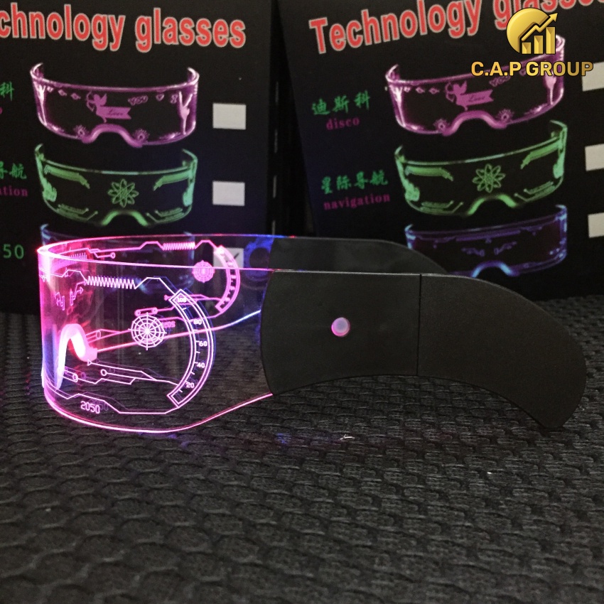 Kính đèn LED phát sáng đi Bar bay quẩy cao cấp cực ngầu 3D sang chảnh đổi màu RGB - CAP0VIII0