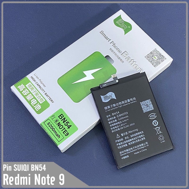 Pin Suiqi Li-ion thay thế cho Xiaomi Redmi Note 9 - Redmi 10X 4G (BN54) 5200mAh