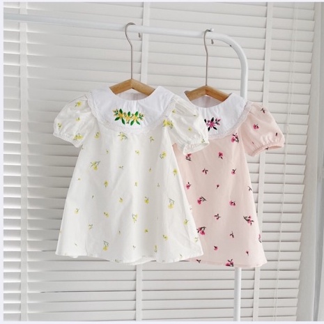 Váy đầm thô hoa nhí bé gái mặc hè (8-23 kg)