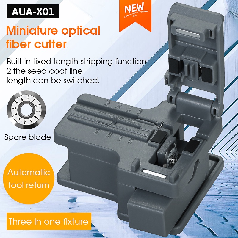 Dụng cụ tuốt sợi quang FTTH AUA-X01 Dụng cụ cắt sợi quang nhỏ bằng nhựa màu xám cho cáp quang Công cụ cắt sợi quang lạnh Junction Cleaver