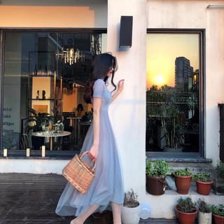 ORDER Đầm midi phối lưới ẢNH THẬT CUỐI