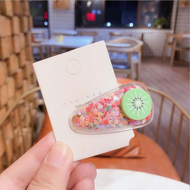 Kẹp tóc nhũ hình hoa quả cho bé cute xinh xắn thời trang Hàn Quốc