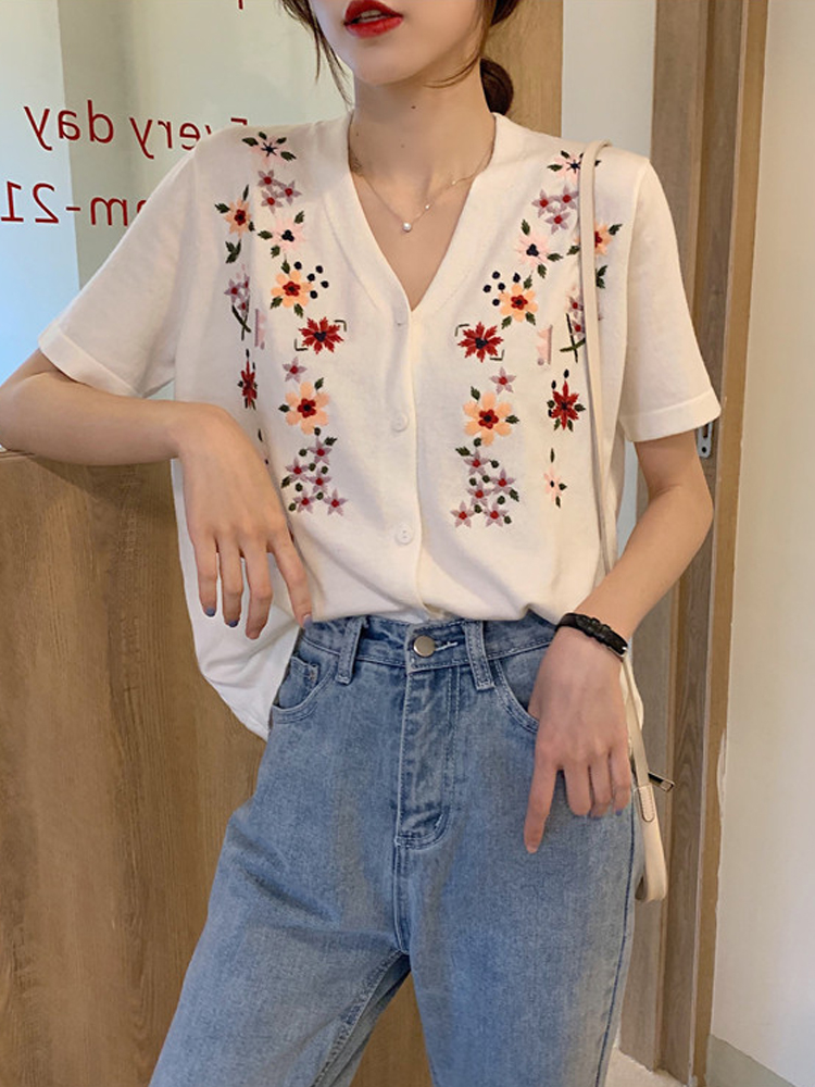 Áo Len Tay Ngắn Dáng Rộng Phong Cách Hàn Quốc N240 | BigBuy360 - bigbuy360.vn