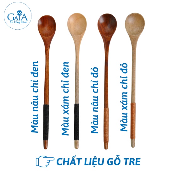 Muỗng gỗ cán dài phong cách Nhật 20cm