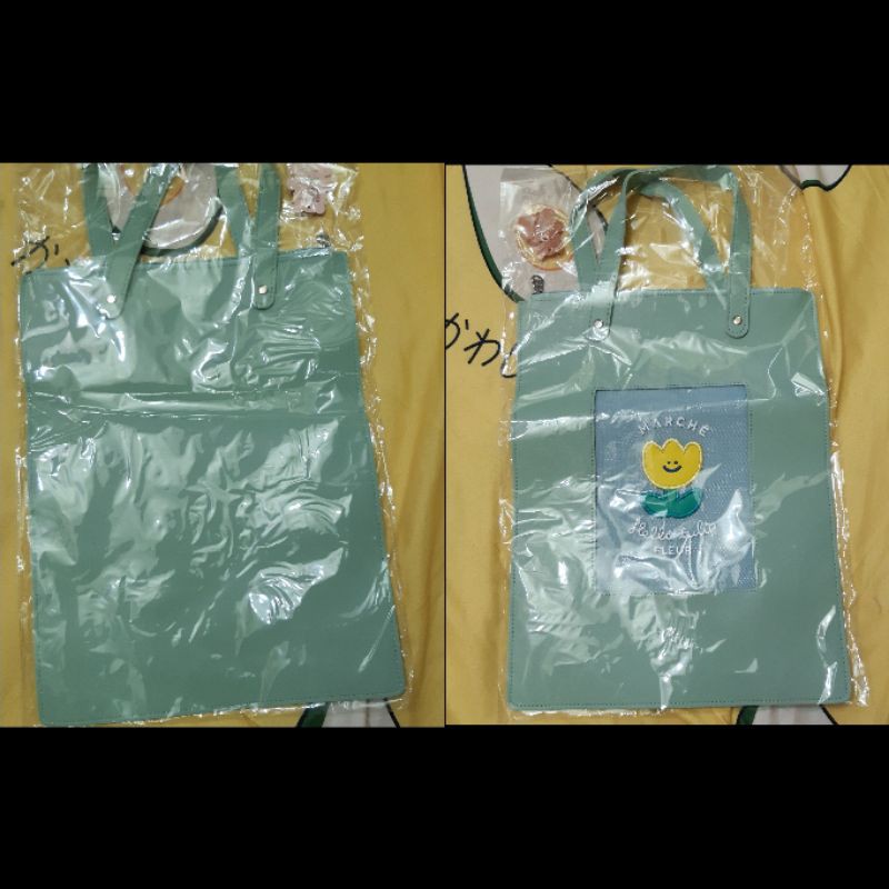 Túi tote da PU A4 13" dọc đựng laptop Macbook / Ipad / tài liệu da PU Bentoy Milkjoy hoa tulip và gấu cake bear