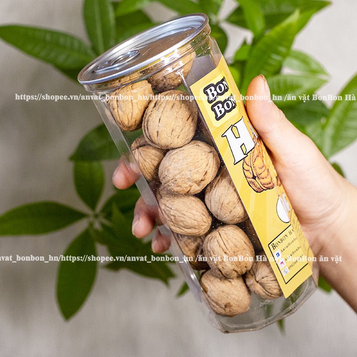 Hạt óc chó mỹ 300g BONBON Đồ ăn vặt Hà Nội vừa ngon,vừa rẻ (hạt tự nhiên đóng hủ pét sang trọng) Bonbon