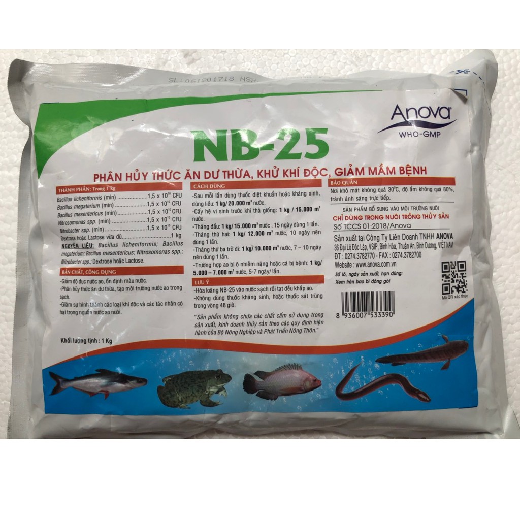 NB25- Vi Sinh Xử Lý Đáy Ao, Gây Màu Nước Nhanh, Hiệu Quả Cao