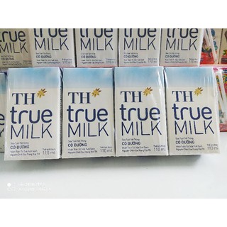 Lốc 4 hộp sữa tươi th true milk có đường 110ml