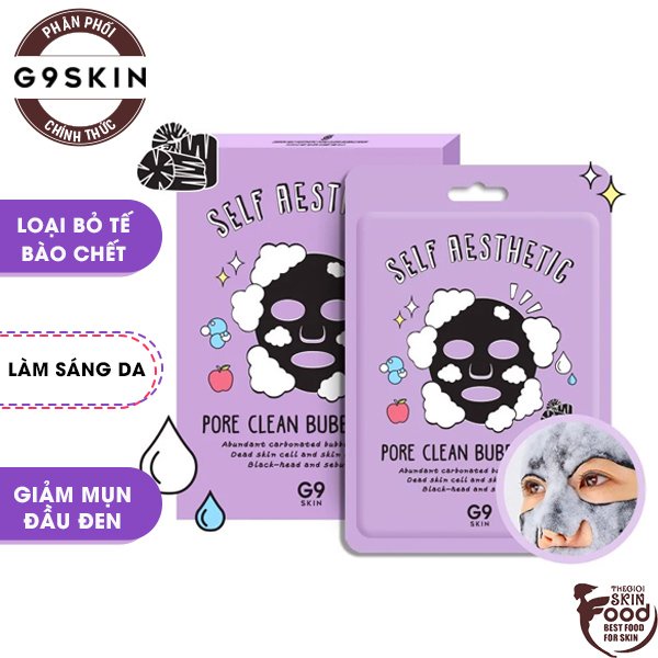 Mặt Nạ Sủi Bọt Giúp Loại Bỏ Tế Bào Chết, Mụn Đầu Đen Và Bã Nhờn G9SKIN Self Aesthetic Pore Clean Bubble Mask