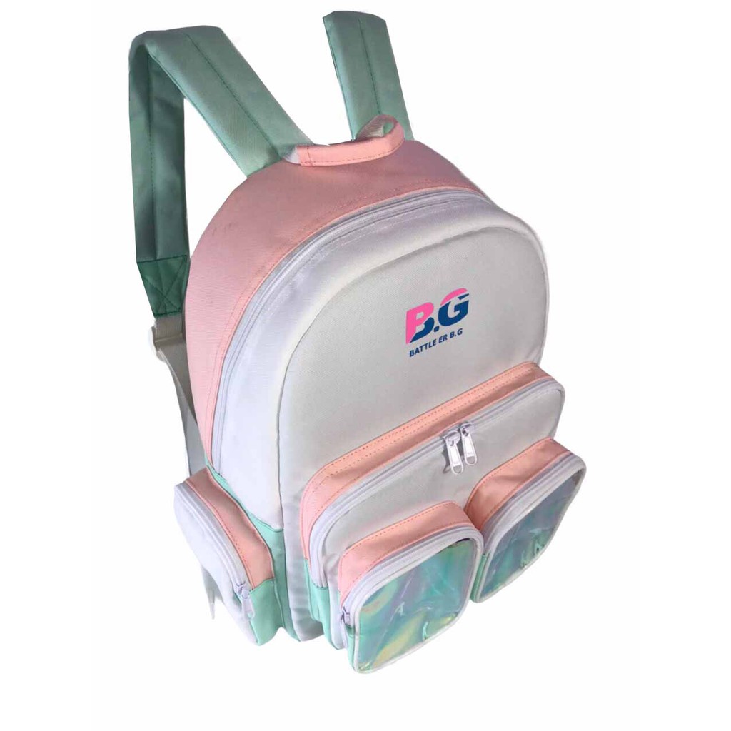 Balo đi học BATTLE ER B.G mẫu x003 Hologram pink Unisex Streetwear Backpack