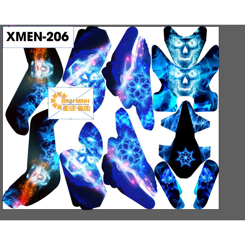 Tem trùm xe điện xmen 206