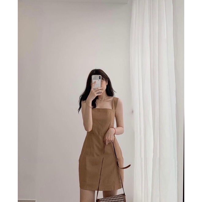 Váy 2 dây bản to bo chun sau cực tôn dáng