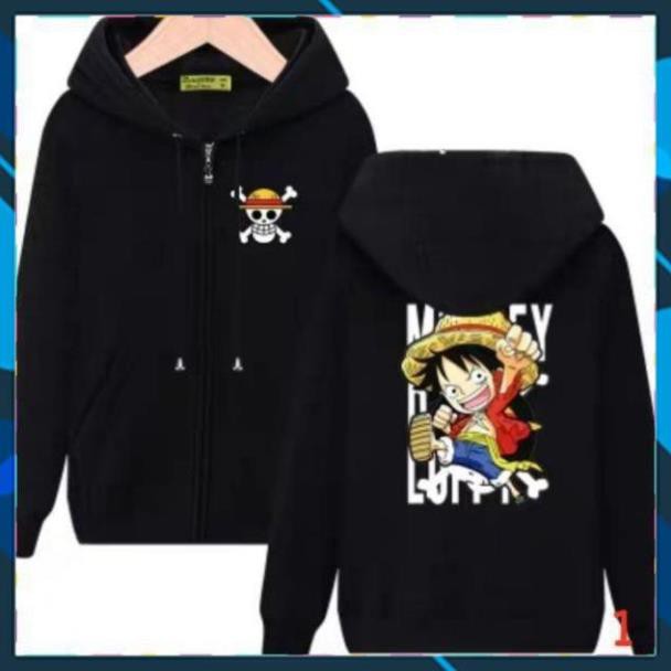 (SALE 50%) (SIÊU HOT) ( SIÊU PHẨM) Áo Khoác Đen Luffy - One Piece Mũ Rơm  / áo chất nhất