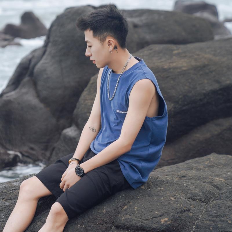 Áo thun sát nách dáng rộng thời trang Hàn Quốc năng động dành cho nam