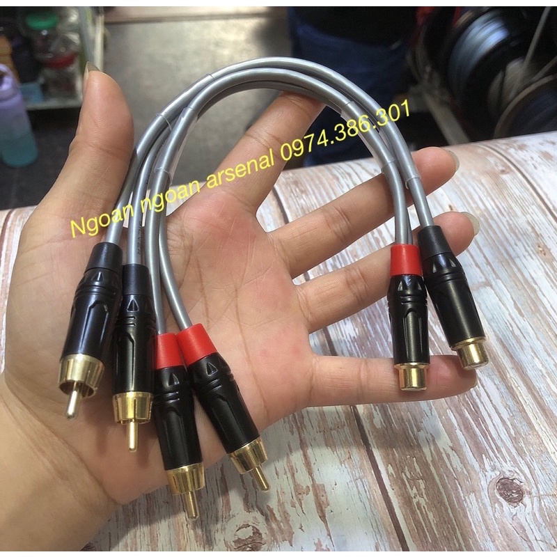 dây chia hoa sen (av, rca) 1 ra 2 dài 20cm dây lõi mạ bạc chất lượng