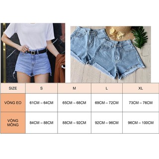 Quần Short Nữ Lưng Cao Lai Cắt Ngắn QJ96