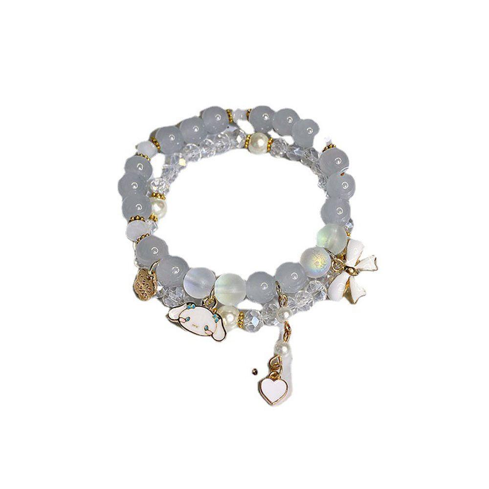 Mxmusty.Vòng Tay Hai Lớp Đính Nơ Và Hoa Xinh Xắn Cho Nữ