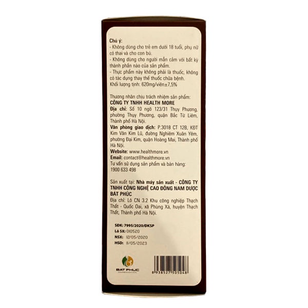 Viên Nano Xuyên Tâm Liên Hành Đen - Hỗ trợ tiêu đờm, giảm ho, hạn chế tình trạng khó thở do tắc đờm dãi (30 viên)