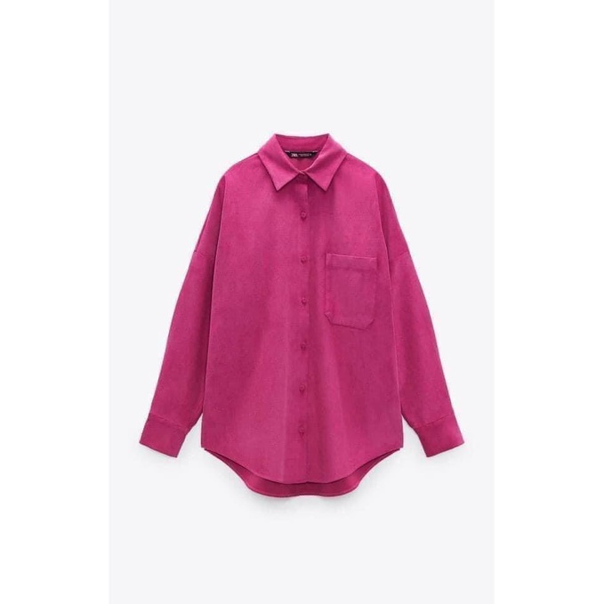 [Mã FAMARAL1 giảm 10K đơn 50K] ÁO SƠ MI DT HỒNG ĐẬM 1 TÚI