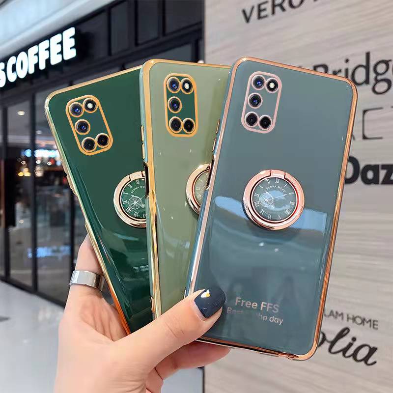 Ốp Điện Thoại TPU Mềm Mạ Điện Có Vòng Đỡ Cho OPPO F11 F11 Pro A94 4G A93S A93 5G A93 4G A92S A91 A74 5G A74 4G A72 5G