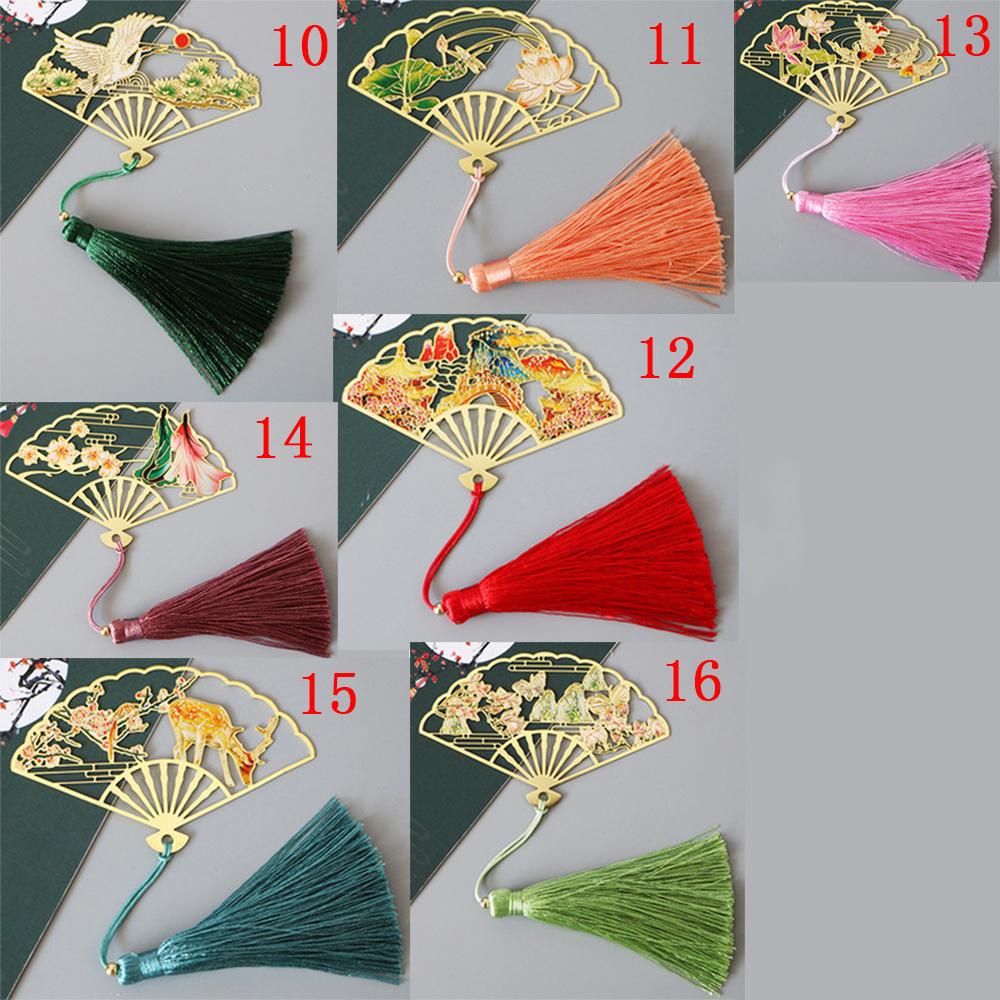 Kẹp Đánh Dấu Trang Sách Bằng Đồng Thau Đính Tua Rua Phong Cách Trung Hoa Cổ Điển