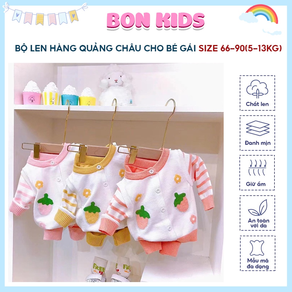 Bộ Len Cho Bé Hàng Quảng Châu, Quần Áo Trẻ Em size 66-90,Set Đồ Bộ Sơ Sinh