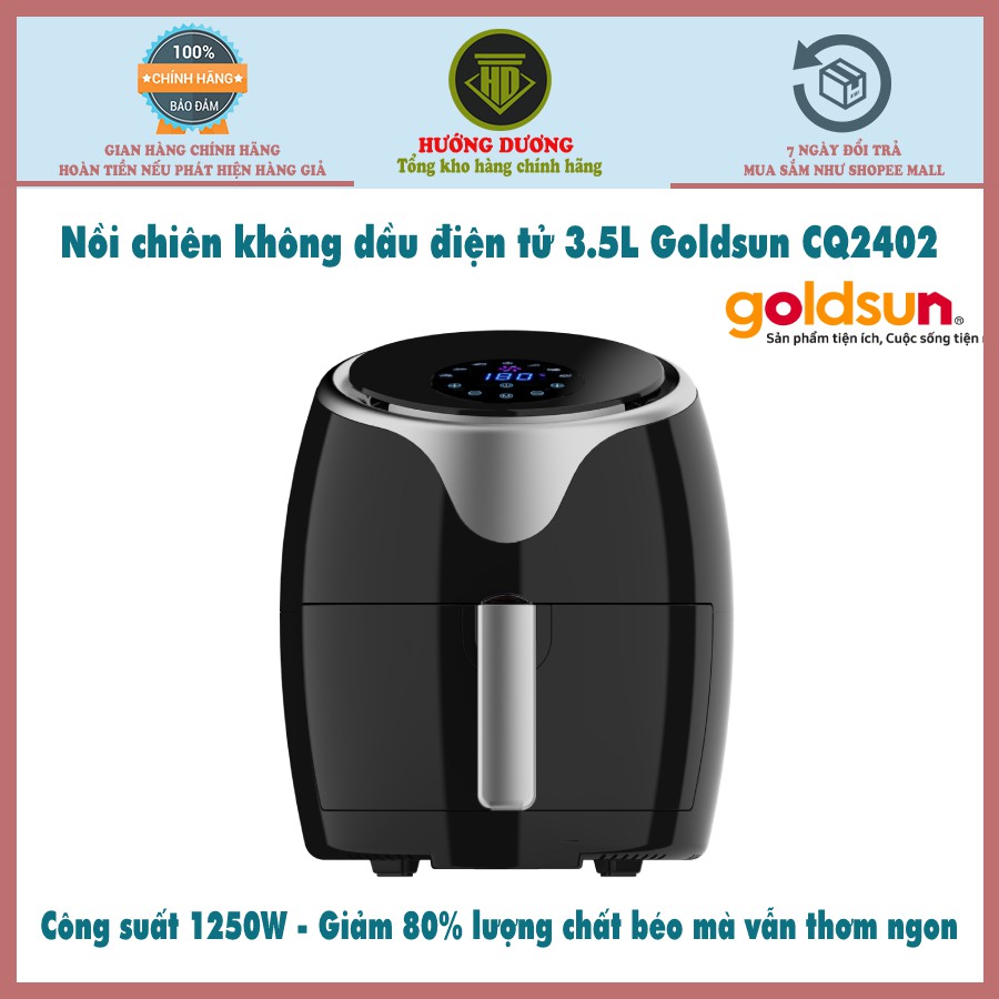 Nồi chiên không dầu điện tử dung tích 3.5L Goldsun CQ2402 - 3.5L Bảo hành 12 tháng