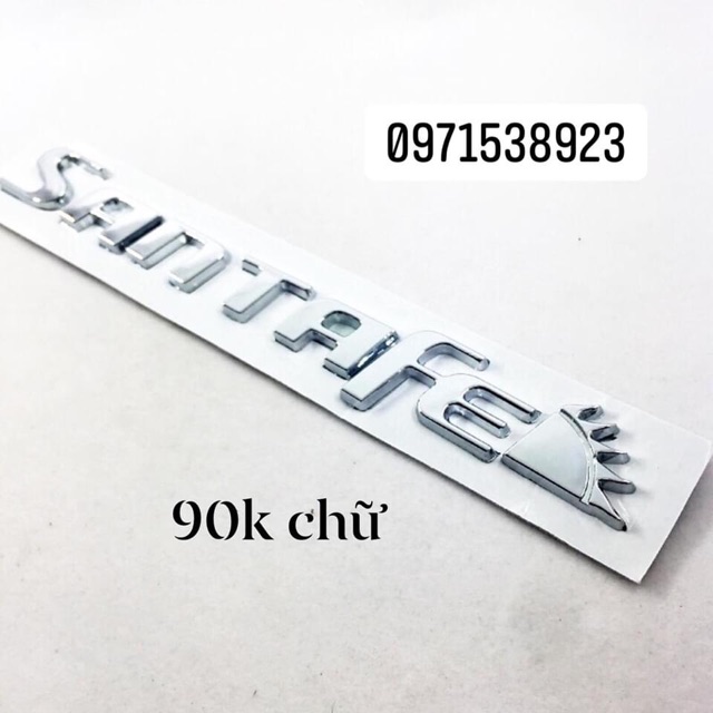 Logo chữ huyndai santafe dán đuôi xe