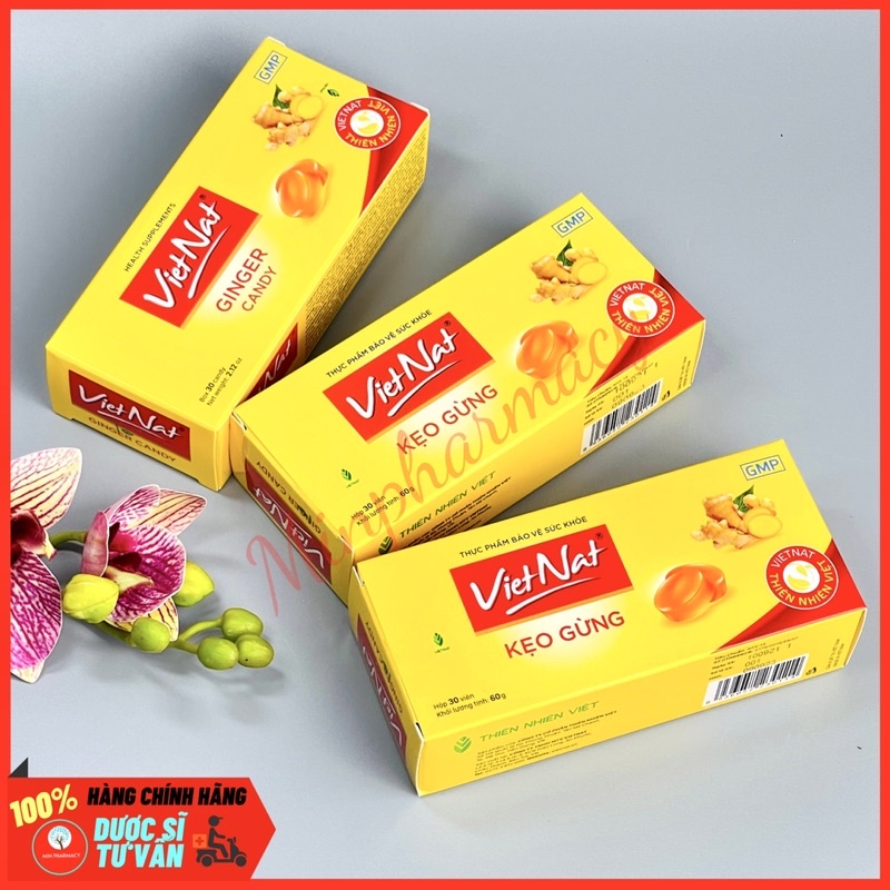 Kẹo gừng VIETNAT (hộp 30 viên) - Minpharmacy