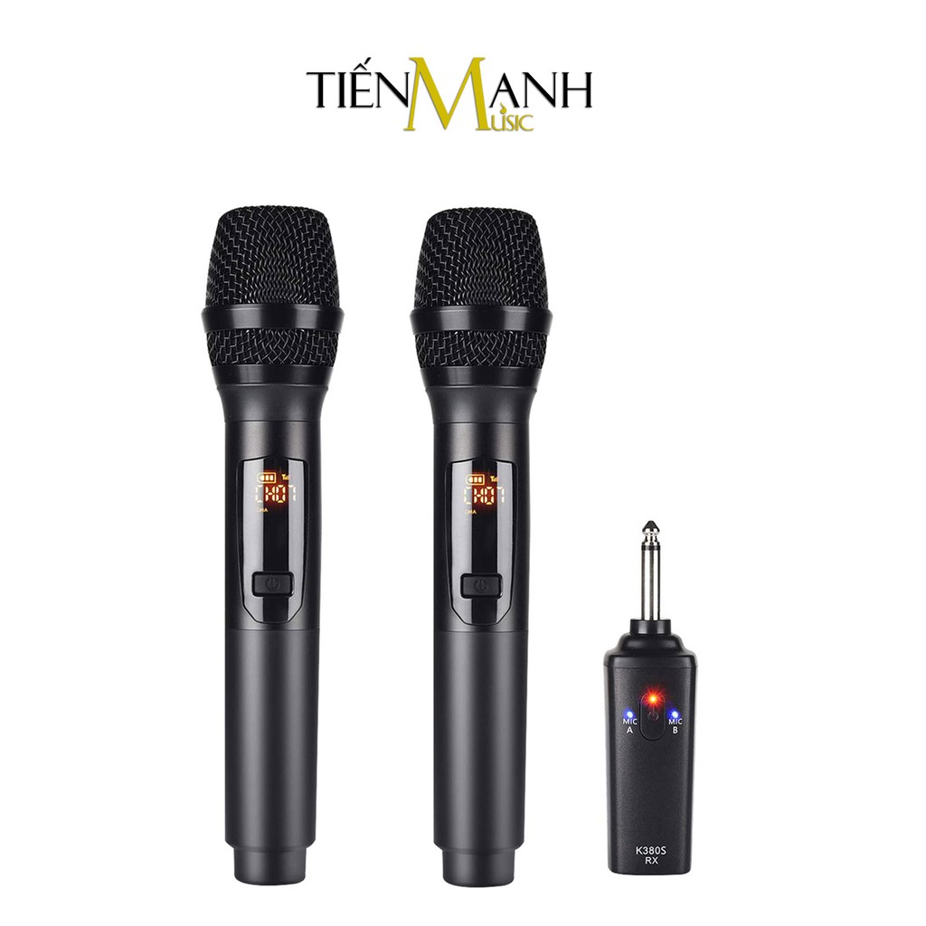 [Không Dây] Bộ 2 Mic Wireless Pin Sạc Gitafish K380S - Micro Cầm Tay Vocal Microphone Karaoke Portable - Chính Hãng
