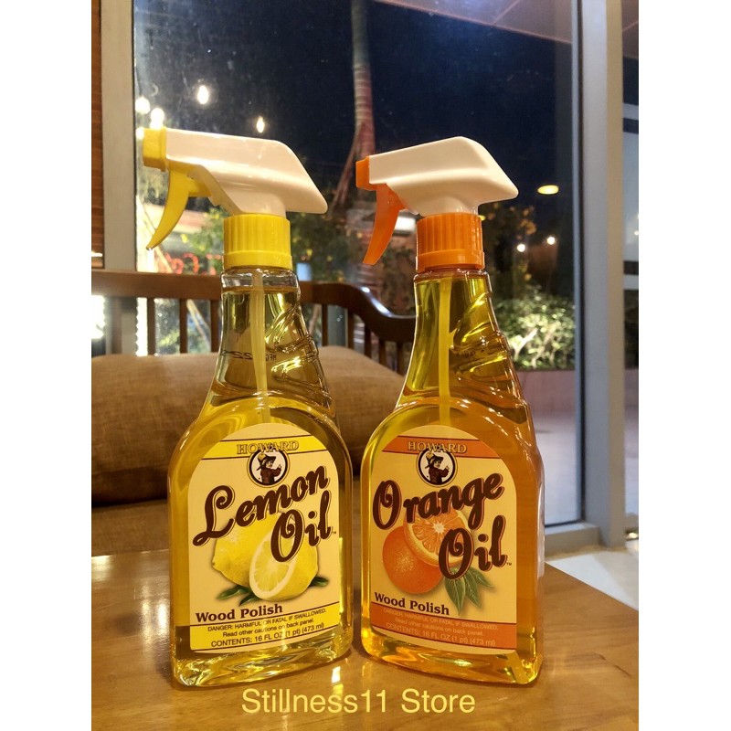 STILLNESS. Nước lau sạch bóng đồ gỗ nội ngoại thất hương chanh, hương cam. Lemon Oil, Orange oil.