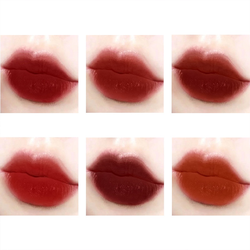 [Hàng mới về] Son môi lâu trôi mịn như nhung không gây khô môi 6 màu sắc tùy chọn