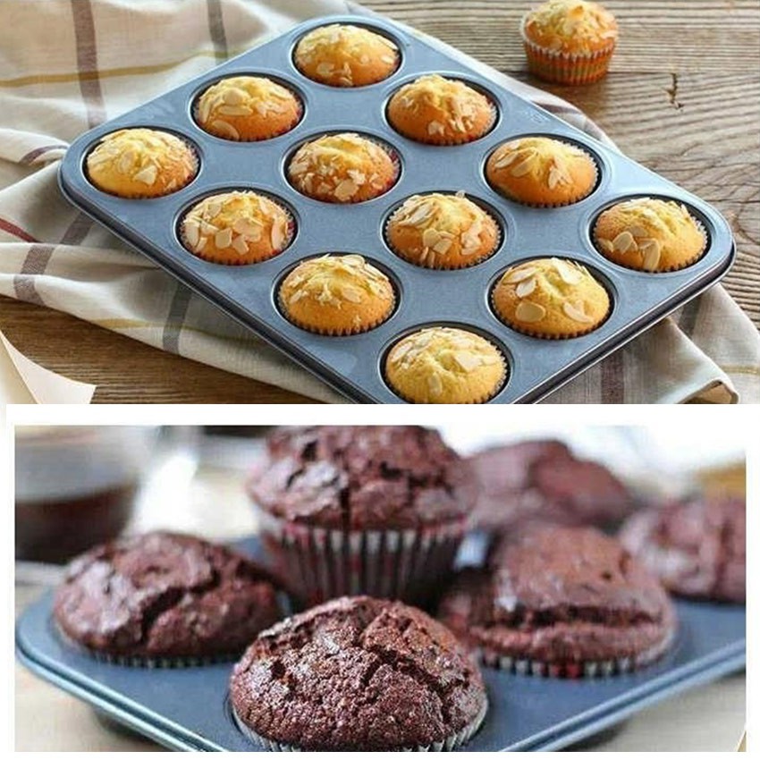 Khuôn Làm Bánh Muffin Chống Dính 6 / 12 Lỗ