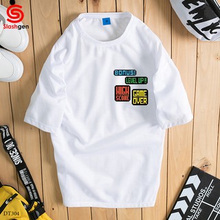 Áo thun nam tay lỡ DT304 Bonus Game Over Ngực Trái [40kg-110kg] 100% Cotton