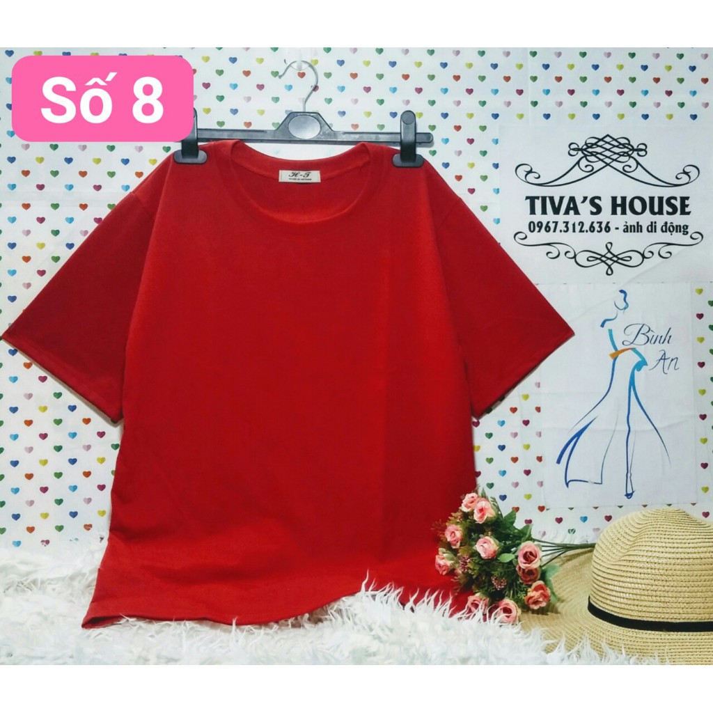 Áo thun tay lỡ form rộng trơn nhiều màu unisex mặc áo phông đôi