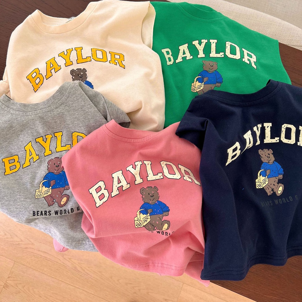 Bộ Áo Sát Nách In Hoạt Hình Gấu + Quần Short Thời Trang Mùa Hè Hàn Quốc 2023 Cho Bé