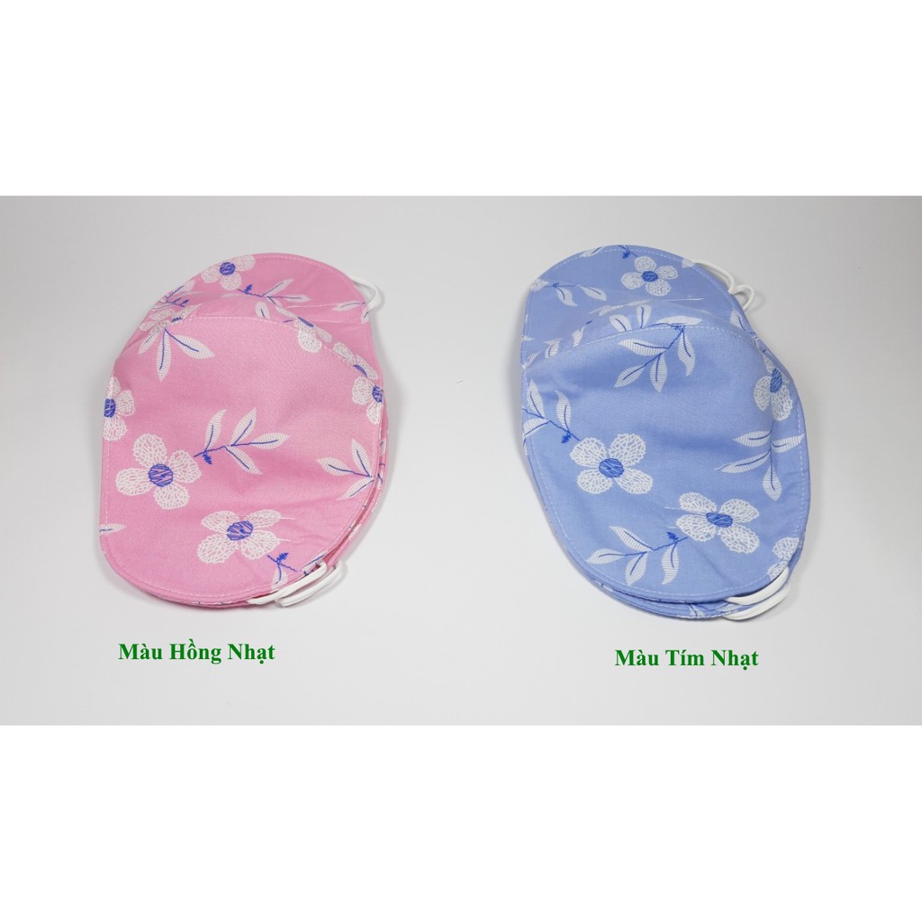 KHẨU TRANG NỮ Loại che tai bo tròn In hình hoa mai lớn loại Dày 3 lớp Chất liệu vải mềm dày Chống nắng Phòng dịch bệnh | BigBuy360 - bigbuy360.vn