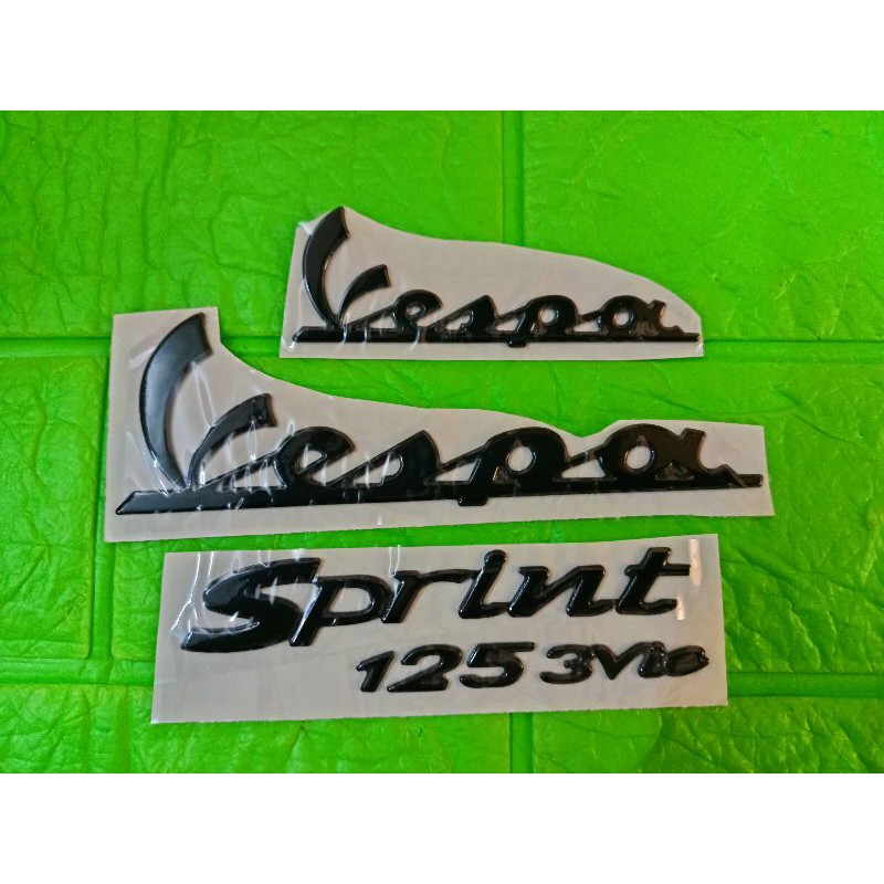 Bộ tem Vespa Sprint 125 3Vie màu đen bóng