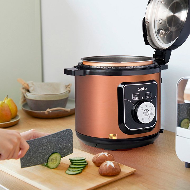 Nồi áp suất điện đa năng 6L Sato 6AS039 - Bảng điều khiển Tiếng Việt