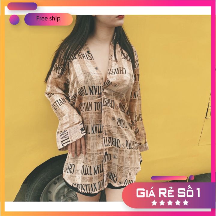 ÁO SƠ MI HỌA TIẾT  - ÁO SƠ MI NỮ  - ÁO SƠ MI SEXY 😍😍 CHẤT MÁTCÓ THỂ MIX VỚI QUẦN BÒ CỰC SEXY FREESIZE DƯỚI 53KG💋💋 | BigBuy360 - bigbuy360.vn