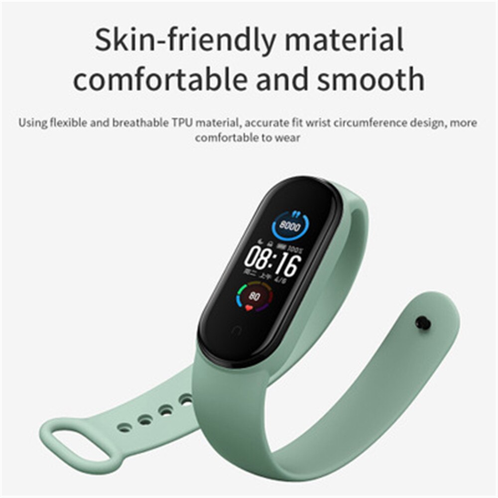 Dây Đeo Thay Thế Chất Liệu Silicon Màu Trơn Cho Mi Band 5 Xiaomi Mi Band 5 Mi Band 3