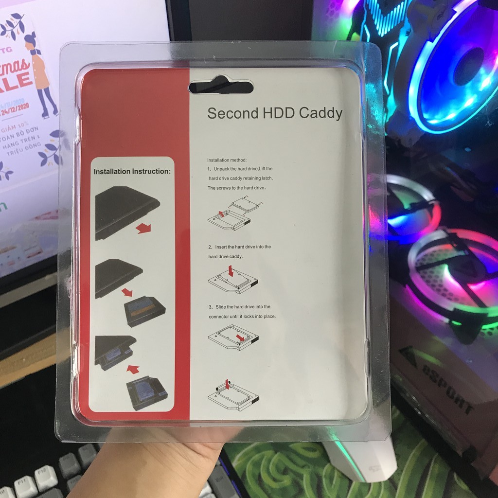 [Siêu rẻ vô địch ] Caddy Bay SSD 12.7mm / 9.5mm- Khay đựng Ổ Cứng Thứ 2 cho Laptop | BigBuy360 - bigbuy360.vn