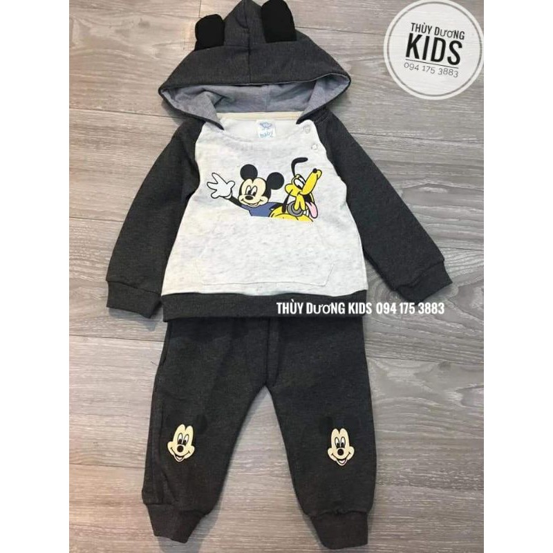 Bộ nỉ dày Mickey & Pluto Babyclub dư xịn cho bé trai, bé gái