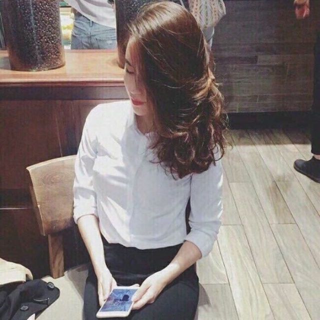 Áo sơ mi trắng vải thô
