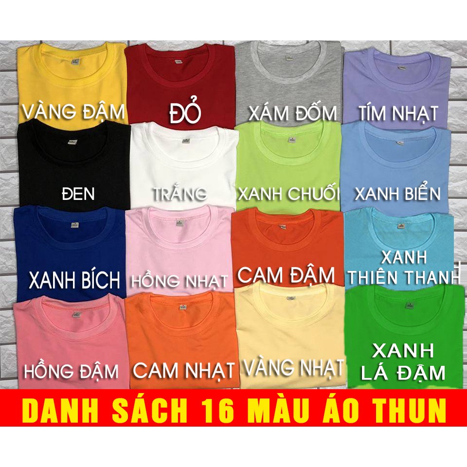 ÁO THUN TRƠN NHIỀU MÀU NAM NỮ CỔ TRÒN TAY NGẮN