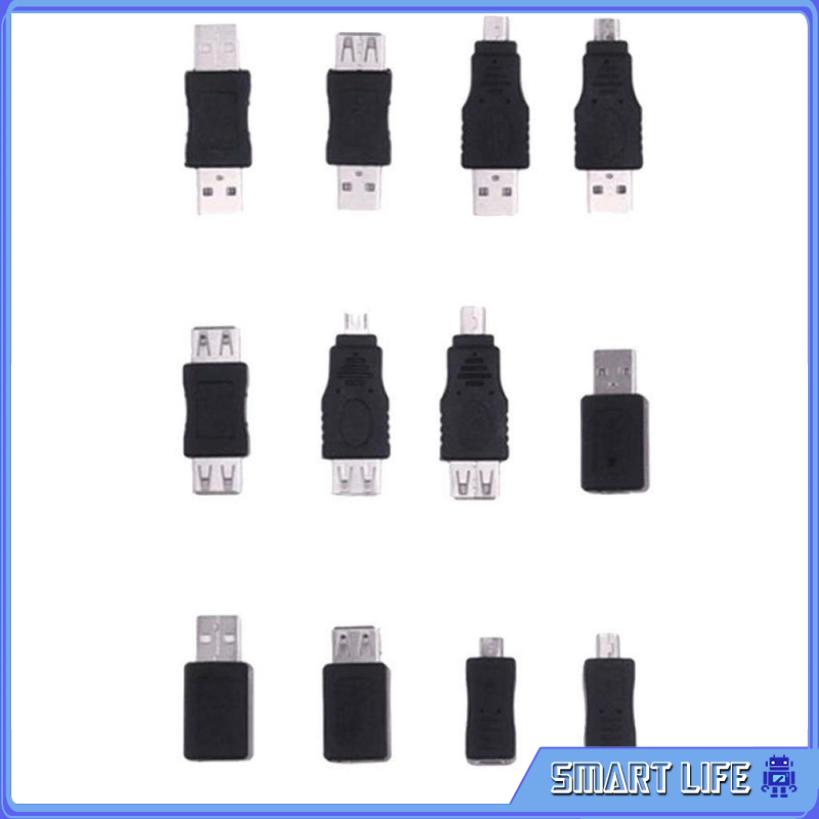 Set 12 Đầu Chuyển Đổi Otg Usb 2.0 A Male Sang Female Micro-B | BigBuy360 - bigbuy360.vn