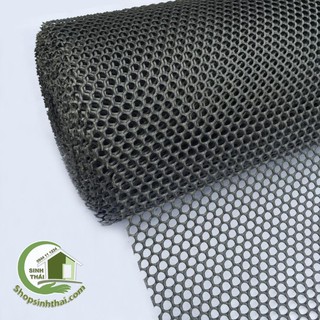 Lưới nhựa mắt cáo màu đen - [ 1 mét x khổ 1 mét ] - lưới lỗ tròn làm hàng rào, làm chuồng, che chắn côn trùng, gia súc