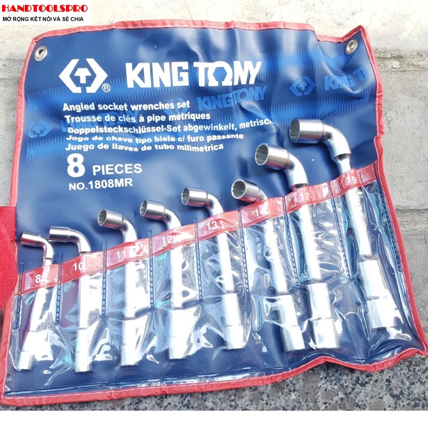 8-19mm bộ ống tuýp 8 cái hệ mét Kingtony 1808MR